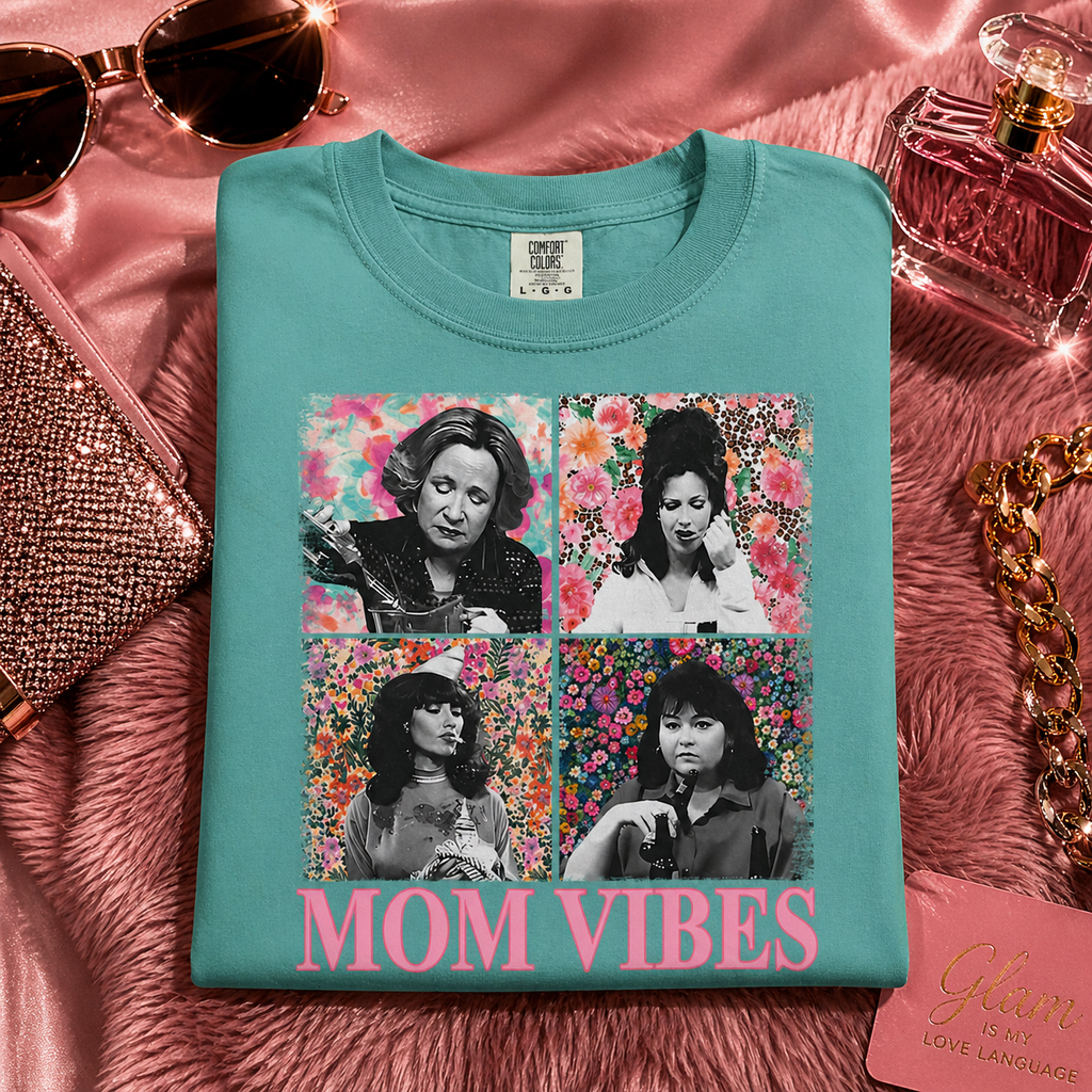 Mom Vibes Graphic Tee  Retro Mom Shirt Funny Mom Life T-Shirt Vintage Aesthetic Mom Gift Cool Mom Outfit Mothers Day Gift Idea